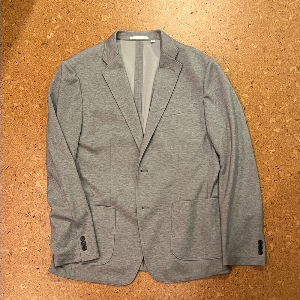 Uniqlo Men's Heather Gray Lightweight Blazer | Size L